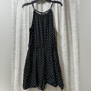 Old Navy Black Romper with White Dots and pockets